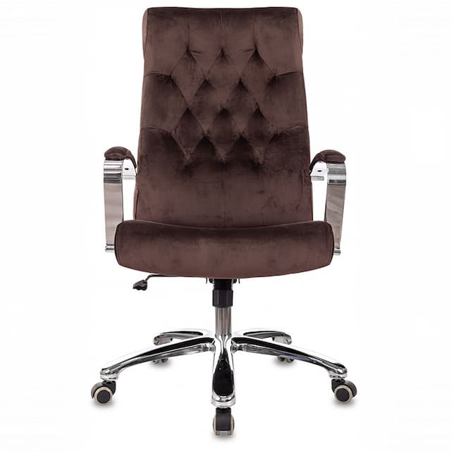 Кресло руководителя Бюрократ T-9928SL Fabric коричневый Italia 6 крестов. металл хром