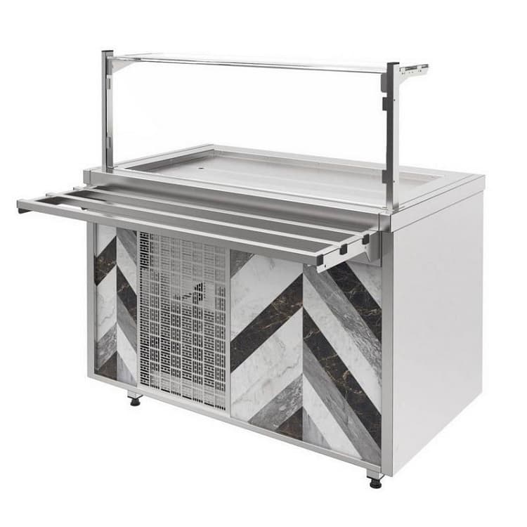 Прилавок холодильный с углублением 20 мм длиной 1500 мм линии раздачи City Челябторгтехника RCC13A City