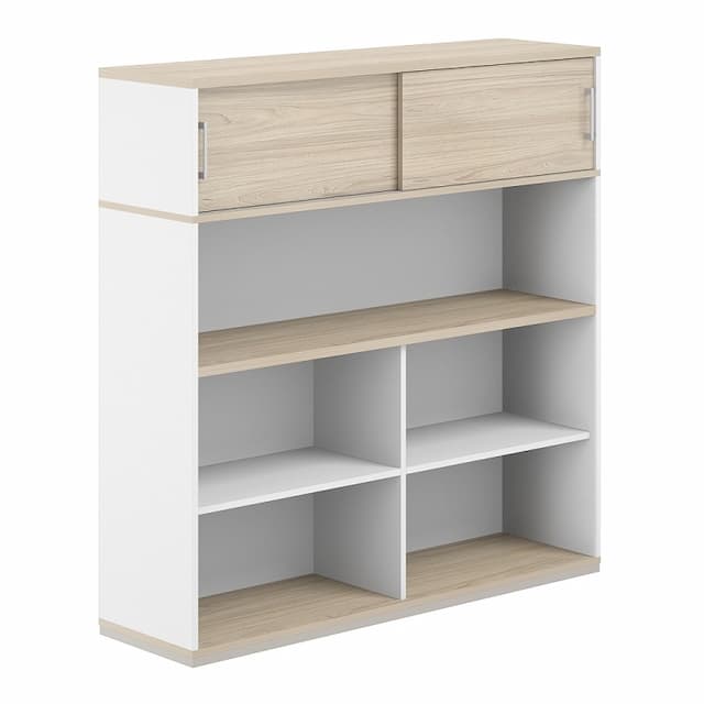 Стеллаж-комбо 1438 односторонний Norden Allegro AG.252.440.672.WH с антресолью и экраном ЛДСП