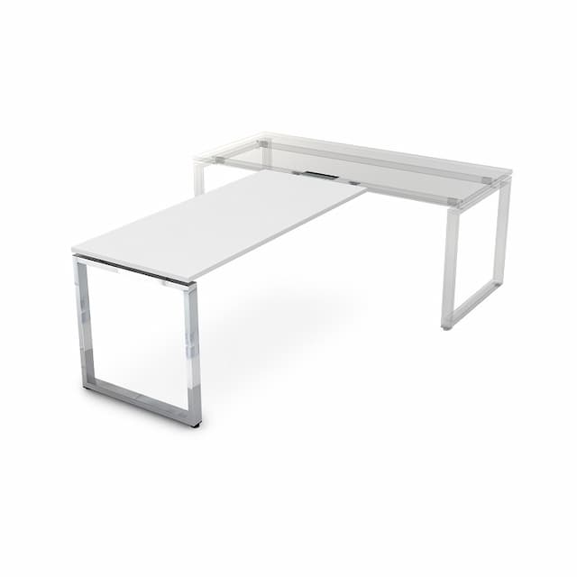 Брифинг приставка АЛСАВ Gloss line НБП-О.004 белый премиум/металл глянец