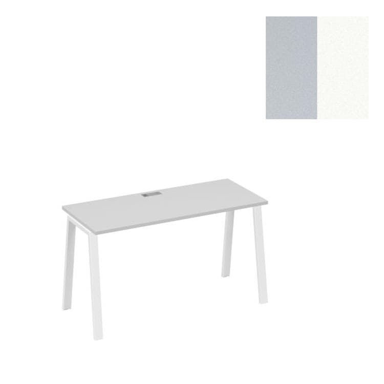 Стол письменный Юнитекс А4 на металлокаркасе TRE А4 Б3 004 СЕ (140x60x75) серый/металлокаркас белый