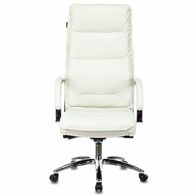Кресло руководителя Бюрократ T-9927SL слоновая кость кожа крестов. металл хром