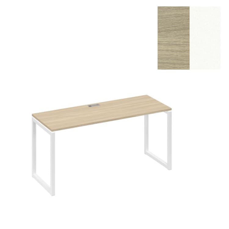 Стол письменный Юнитекс А4 на металлокаркасе QUATTRO А4 Б4 005 ДК (160x60x75) дуб скандинавский/металлокаркас белый