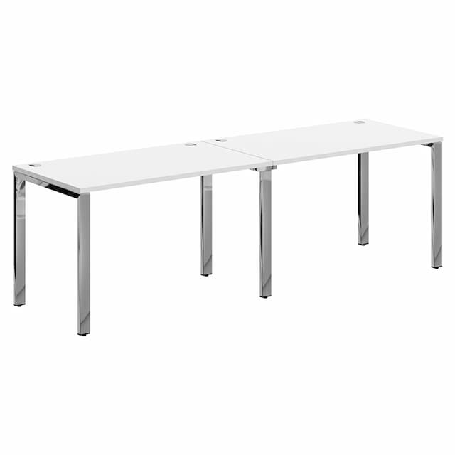 Стол 2-х местный Skyland XGWST 2470.1 белый/нержавеющая сталь 2400х700х750 XTEN GLOSS