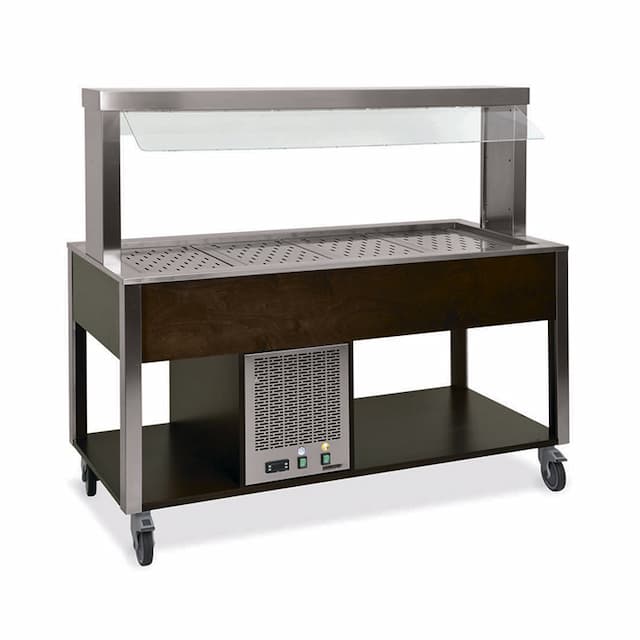 Стол Шведский охлаждаемый (защитное стекло статичное) MetalCarrelli 6900.4-RAL (цвет по RAL)