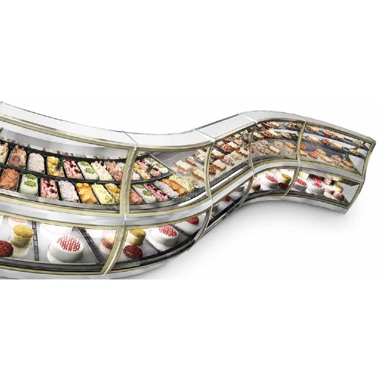 Витрина кондитерская угловая ISA PAGODA ARIA AE 30 1M RV EXC H117 без агрегата
