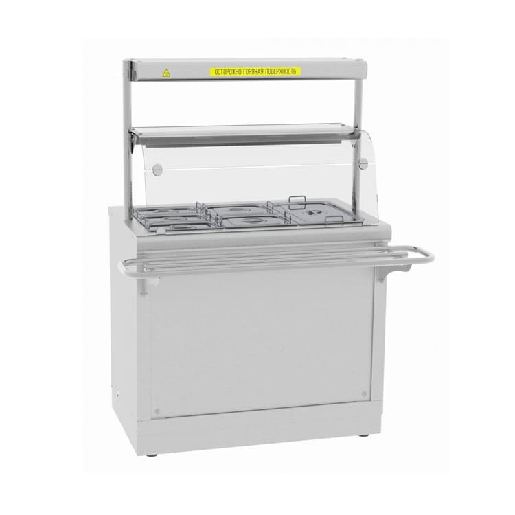 Электрический мармит кухонный Abat 2-х блюд ЭМК-70Х с подогреваемой полкой